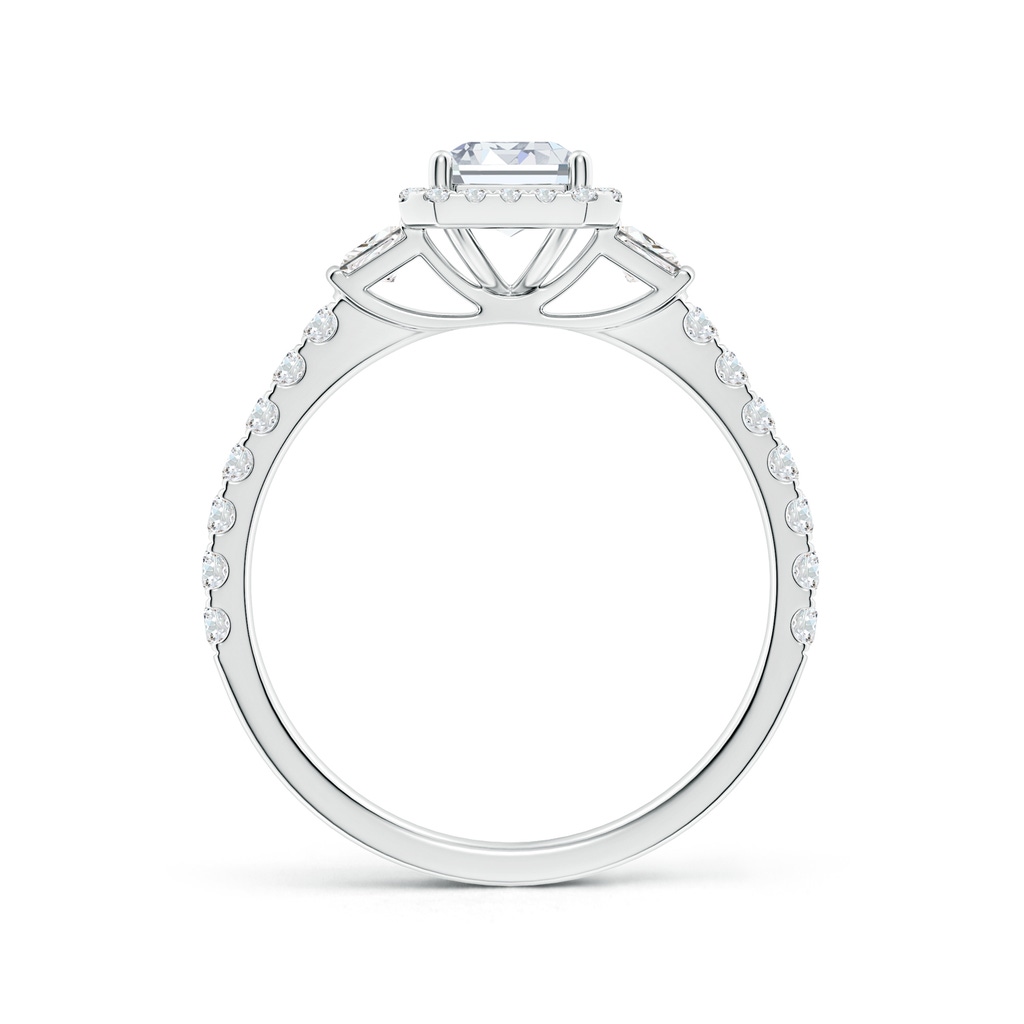 7x5mm FGVS Lab-Grown Emerald-Cut Diamond Side Stone Halo Engagement Ring in White Gold Side 199
