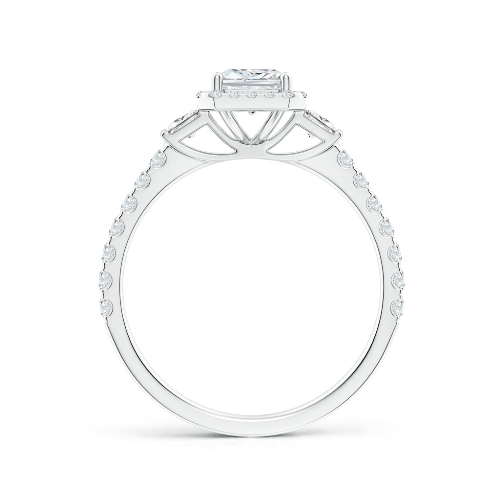 7x5mm FGVS Lab-Grown Radiant-Cut Diamond Side Stone Halo Engagement Ring in White Gold - side 199