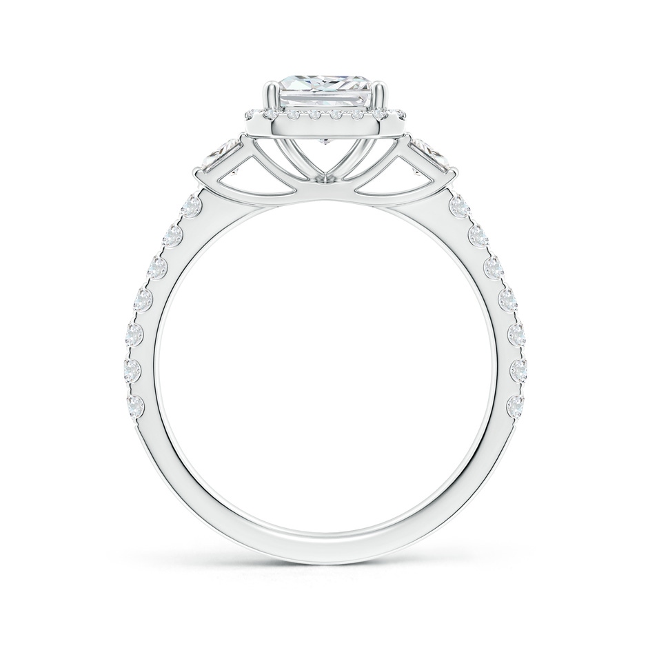 8x6mm FGVS Lab-Grown Radiant-Cut Diamond Side Stone Halo Engagement Ring in P950 Platinum side 199