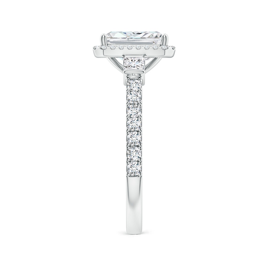 8x6mm FGVS Lab-Grown Radiant-Cut Diamond Side Stone Halo Engagement Ring in P950 Platinum side 299