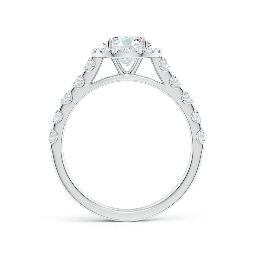 6.5mm FGVS Lab-Grown Round Diamond Halo Engagement Ring in White Gold Side 199