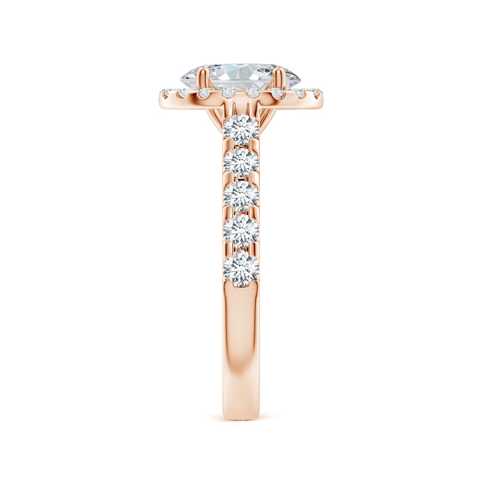 8.5x6.5mm FGVS Lab-Grown Oval Diamond Halo Engagement Ring in 18K Rose Gold side 299