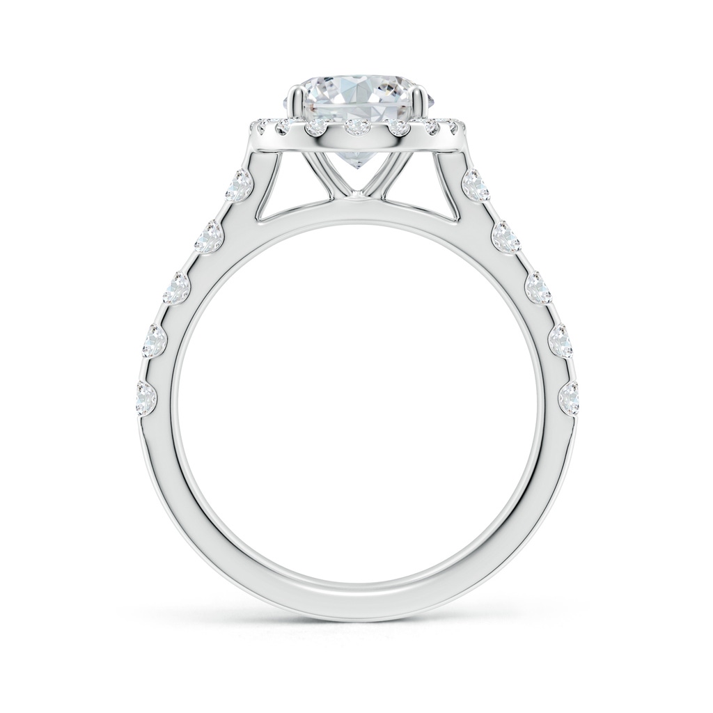 9x7mm FGVS Lab-Grown Oval Diamond Halo Engagement Ring in 18K White Gold - side 199