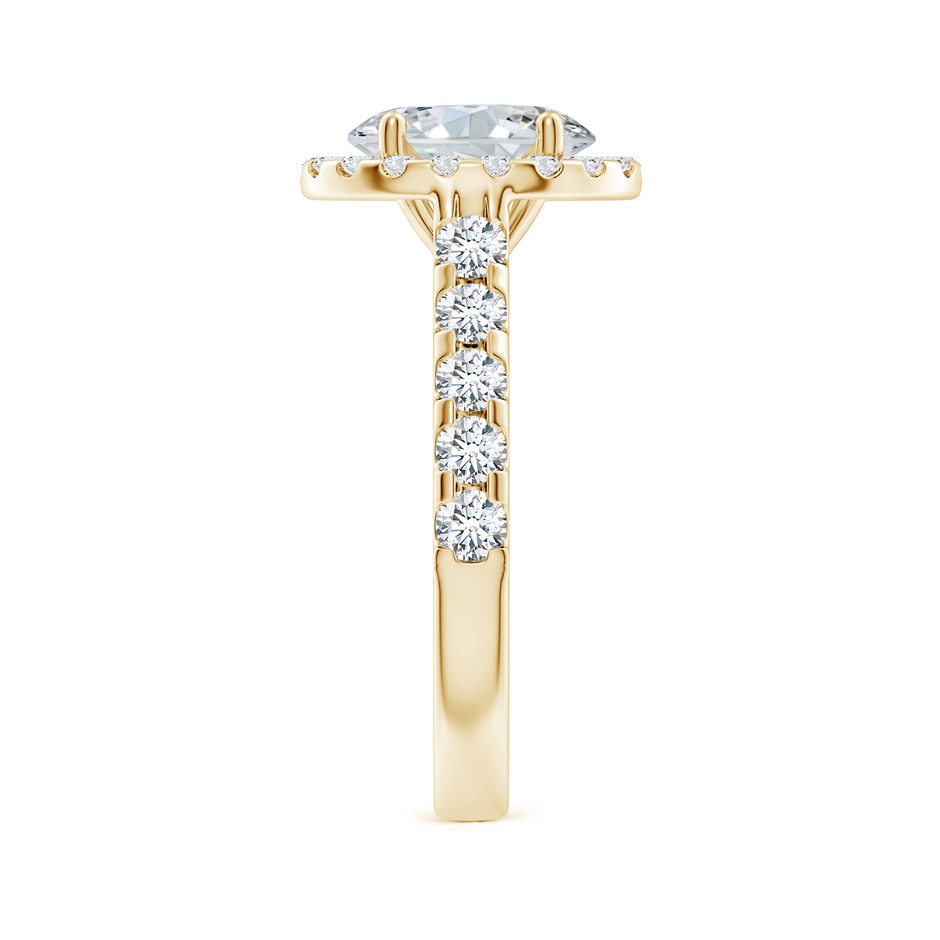9x7mm FGVS Lab-Grown Oval Diamond Halo Engagement Ring in Yellow Gold side 299