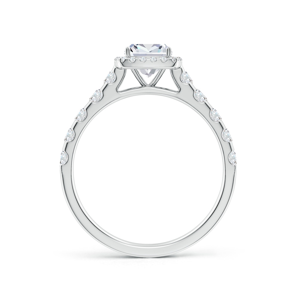 5.5mm FGVS Lab-Grown Cushion Diamond Halo Engagement Ring in White Gold Side 199