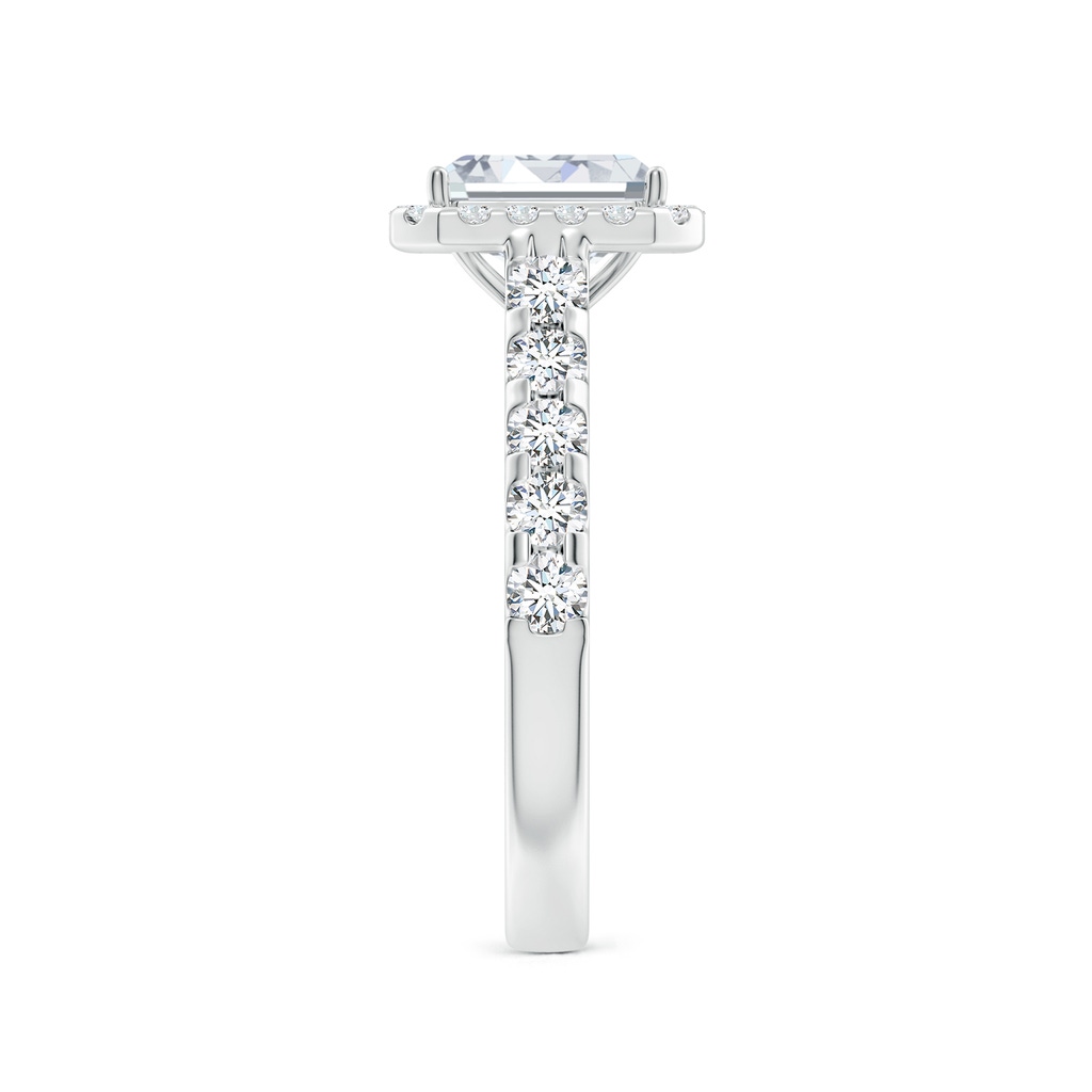 7x5mm FGVS Lab-Grown Emerald-Cut Diamond Halo Engagement Ring in White Gold Side 299