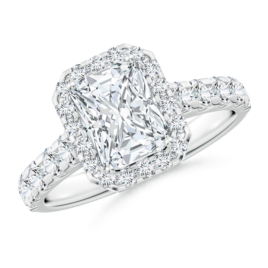 7.5x5.8mm FGVS Lab-Grown Radiant-Cut Diamond Halo Engagement Ring in White Gold 