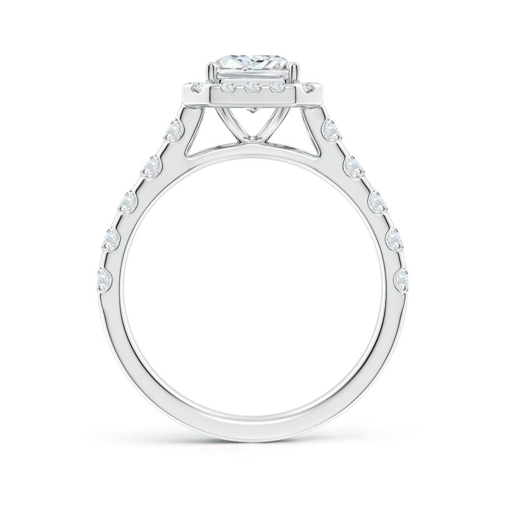 8x6mm FGVS Lab-Grown Radiant-Cut Diamond Halo Engagement Ring in P950 Platinum - side 199