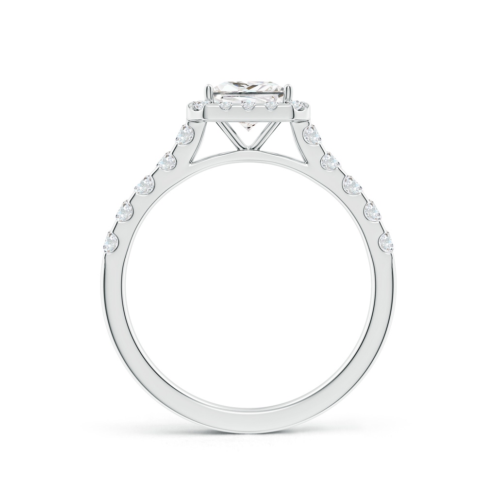 5.5mm FGVS Lab-Grown Princess-Cut Diamond Halo Engagement Ring in White Gold - side 199
