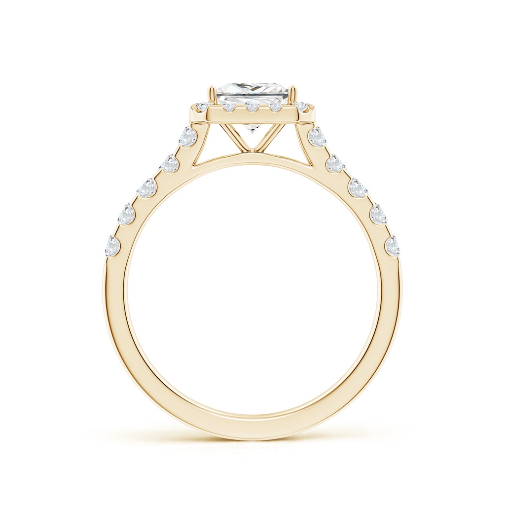 5.5mm FGVS Lab-Grown Princess-Cut Diamond Halo Engagement Ring in Yellow Gold - side 199