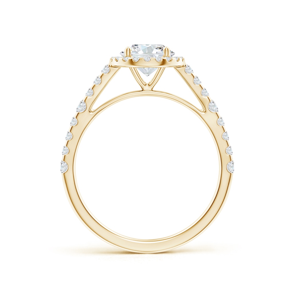 6.5mm FGVS Lab-Grown Round Diamond Station Halo Engagement Ring in Yellow Gold Side 199