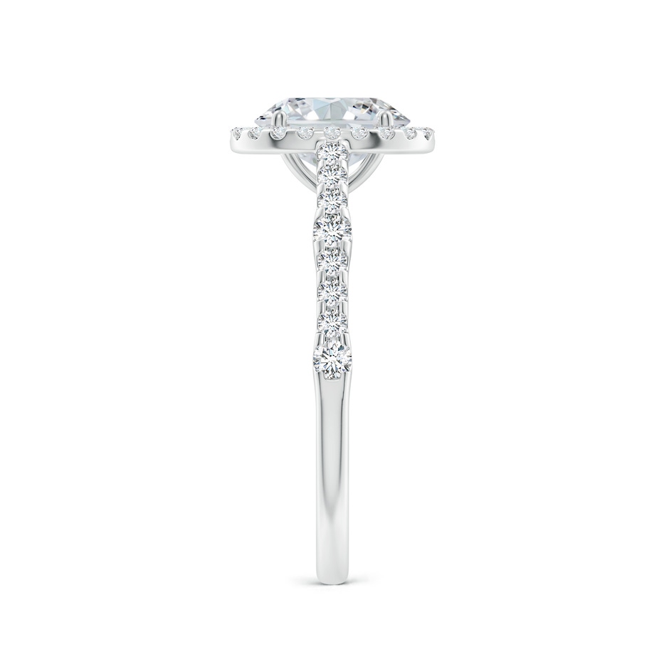 7.7x5.7mm FGVS Lab-Grown Oval Diamond Station Halo Engagement Ring in P950 Platinum side 299