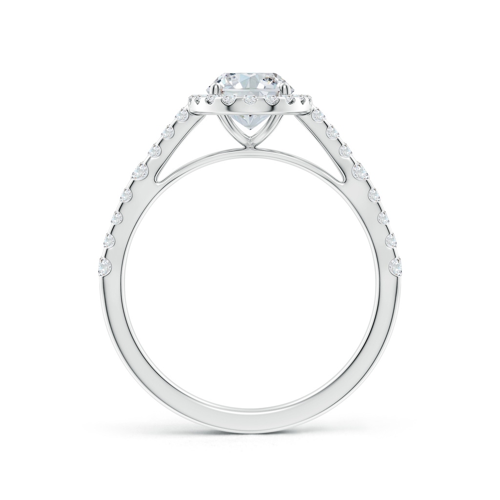 7.7x5.7mm FGVS Lab-Grown Oval Diamond Station Halo Engagement Ring in White Gold - side 199