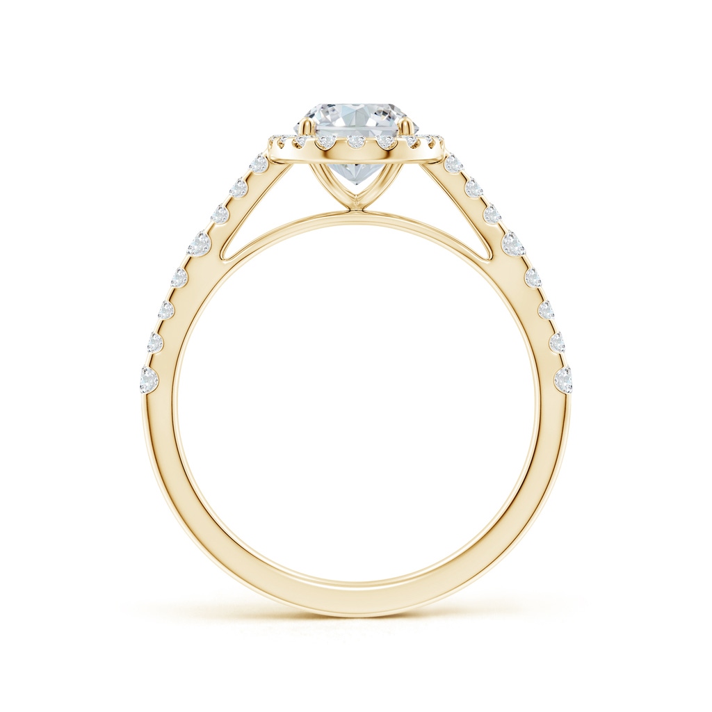 7.7x5.7mm FGVS Lab-Grown Oval Diamond Station Halo Engagement Ring in Yellow Gold Side 199