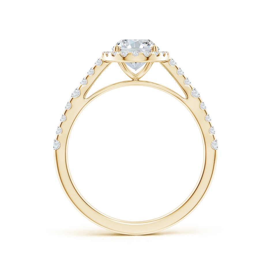 7.7x5.7mm FGVS Lab-Grown Oval Diamond Station Halo Engagement Ring in Yellow Gold side 199