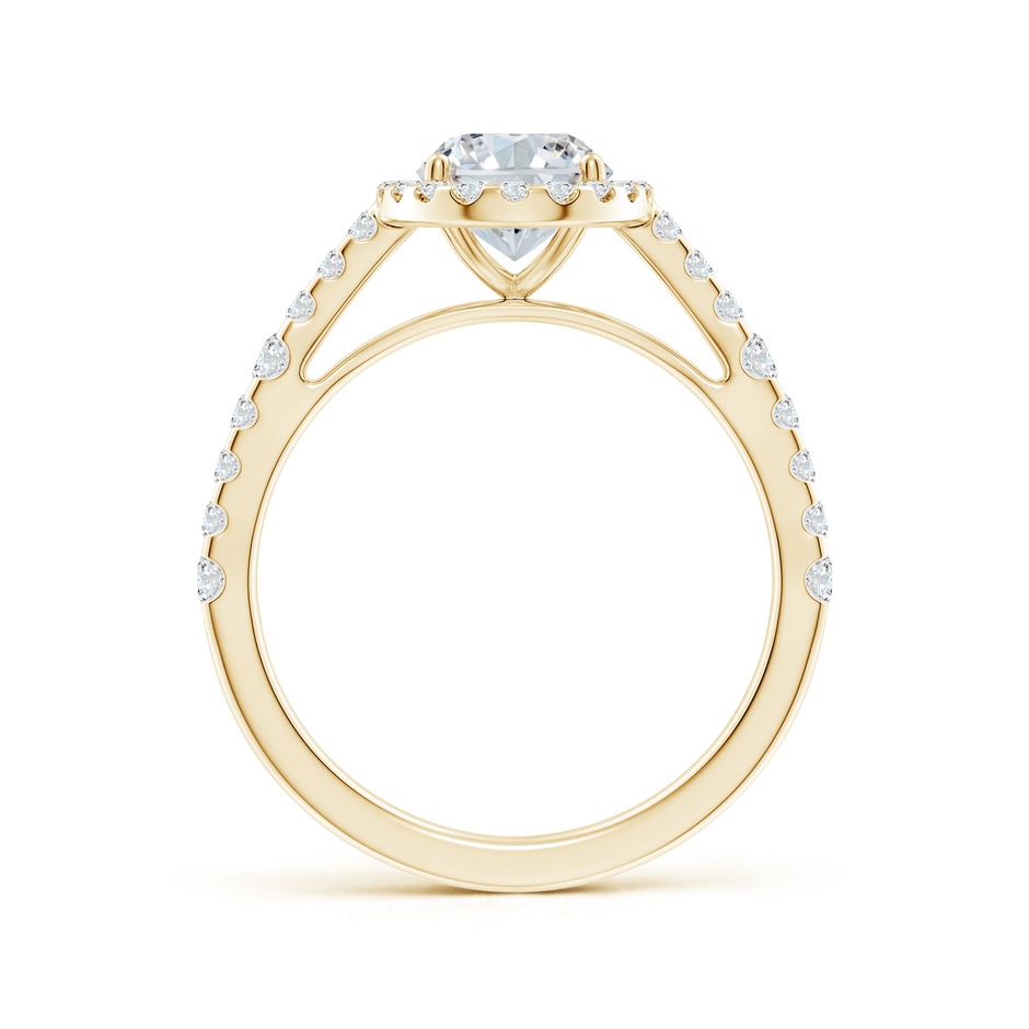 8.5x6.5mm FGVS Lab-Grown Oval Diamond Station Halo Engagement Ring in Yellow Gold side 199