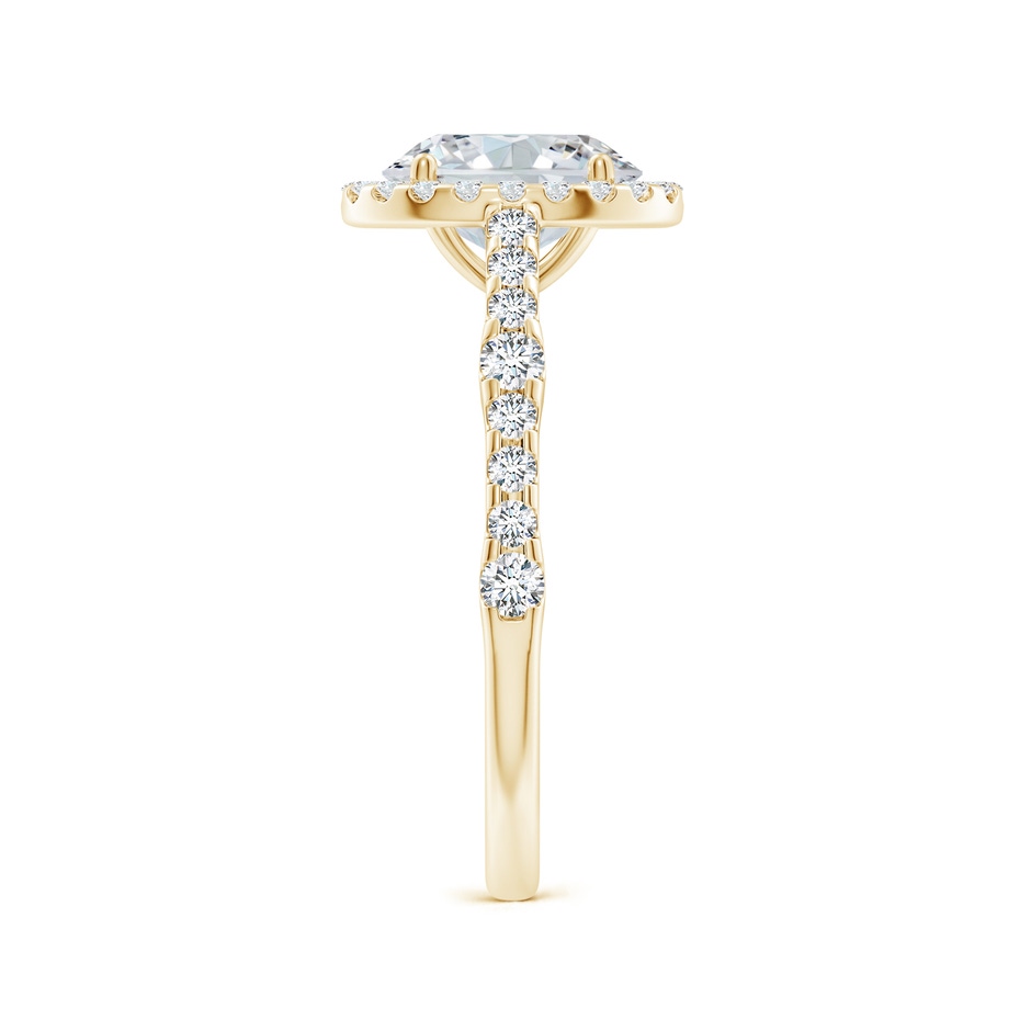 8.5x6.5mm FGVS Lab-Grown Oval Diamond Station Halo Engagement Ring in Yellow Gold side 299