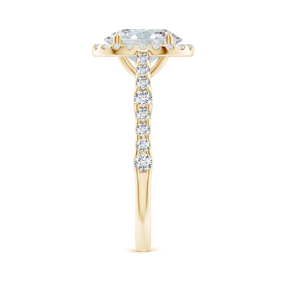 9x7mm FGVS Lab-Grown Oval Diamond Station Halo Engagement Ring in Yellow Gold side 299