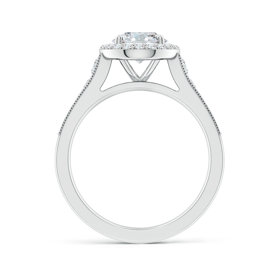 9x7mm FGVS Lab-Grown Oval Diamond Halo Engagement Ring with Milgrain in White Gold side 199
