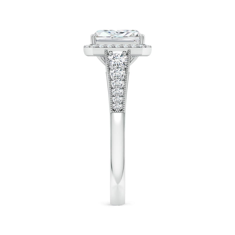7.5x5.8mm FGVS Lab-Grown Radiant-Cut Diamond Halo Engagement Ring with Milgrain in White Gold side 299