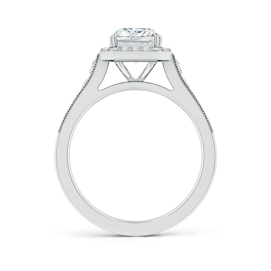 8x6mm FGVS Lab-Grown Radiant-Cut Diamond Halo Engagement Ring with Milgrain in P950 Platinum side 199