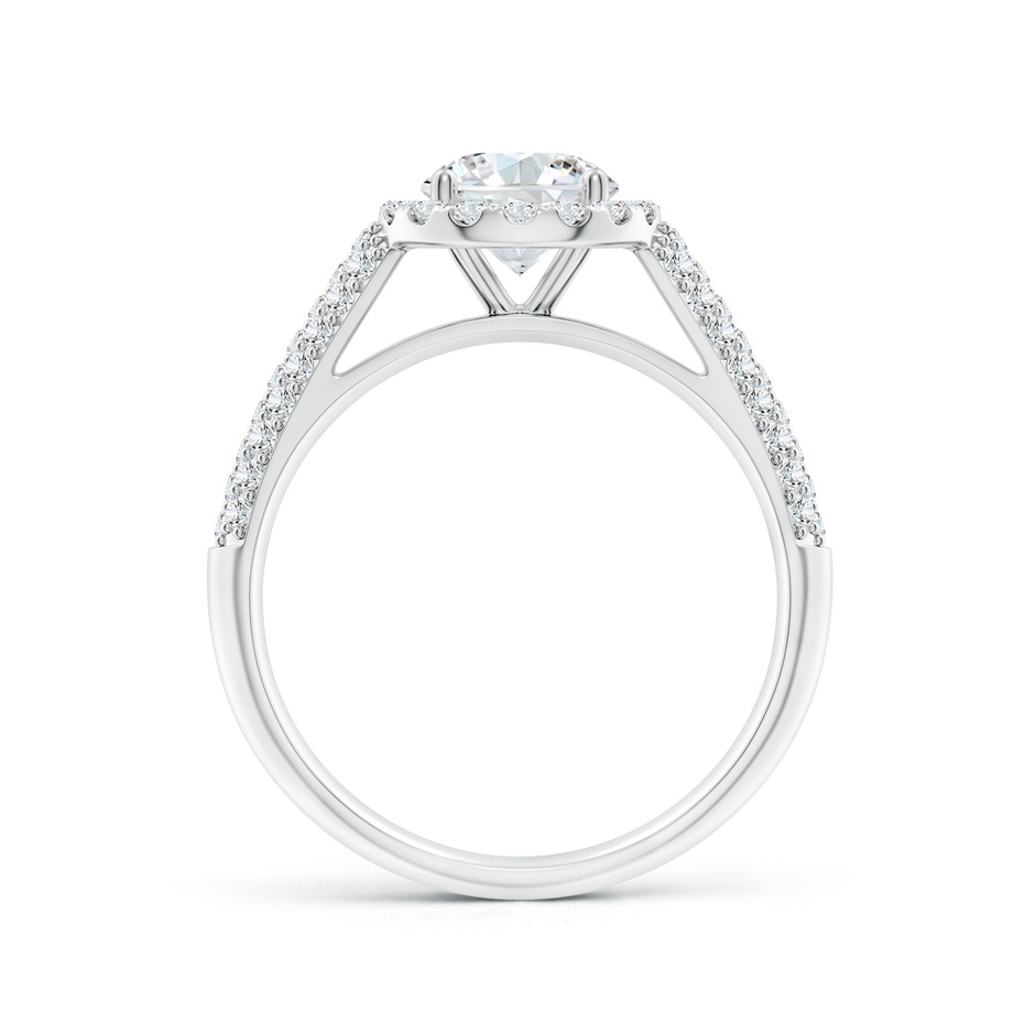 6.5mm FGVS Lab-Grown Round Diamond Halo Engagement Ring with Pave-Set Accents in P950 Platinum side 199