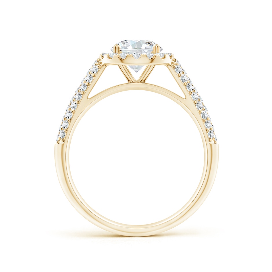 6.5mm FGVS Lab-Grown Round Diamond Halo Engagement Ring with Pave-Set Accents in Yellow Gold side 199