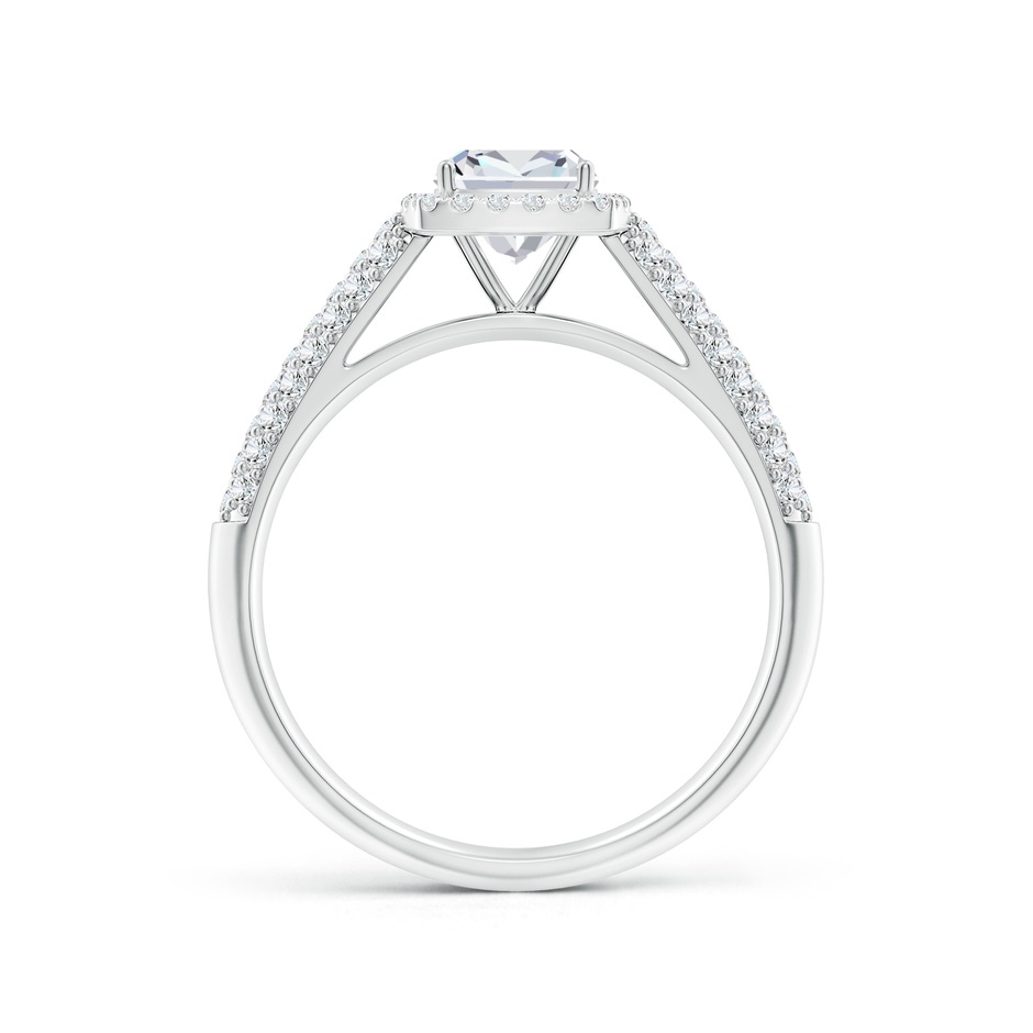 5.5mm FGVS Lab-Grown Cushion Diamond Halo Engagement Ring with Pave-Set Accents in P950 Platinum side 199