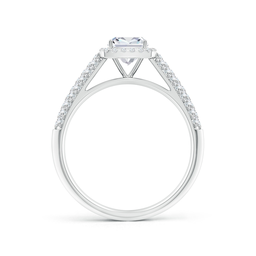 5.5mm FGVS Lab-Grown Cushion Diamond Halo Engagement Ring with Pave-Set Accents in White Gold - side 199