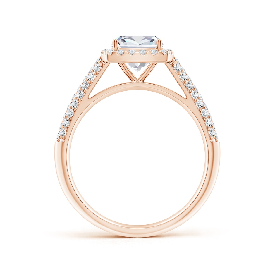 6.5mm FGVS Lab-Grown Cushion Diamond Halo Engagement Ring with Pave-Set Accents in Rose Gold side 199