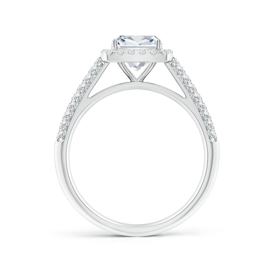 6.5mm FGVS Lab-Grown Cushion Diamond Halo Engagement Ring with Pave-Set Accents in White Gold side 199