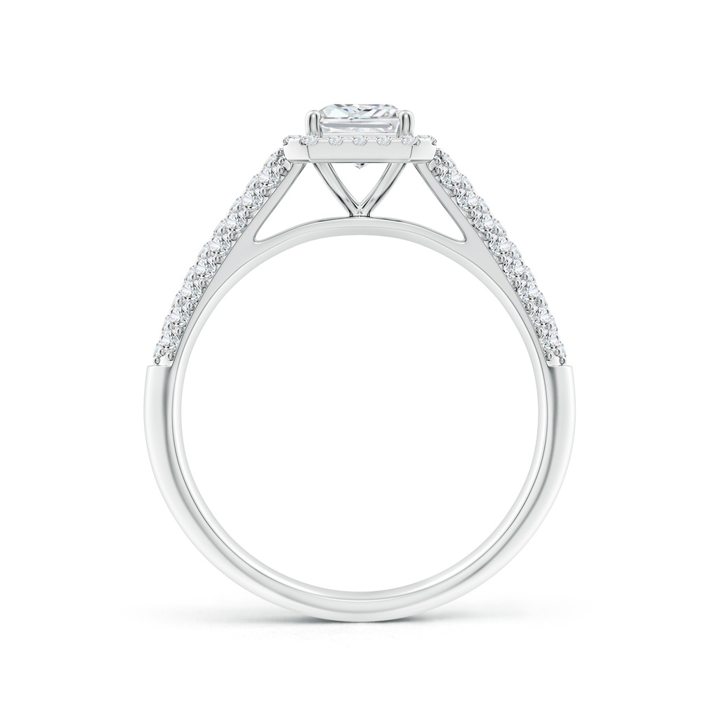 7x5mm FGVS Lab-Grown Radiant-Cut Diamond Halo Engagement Ring with Pave-Set Accents in White Gold - side 199
