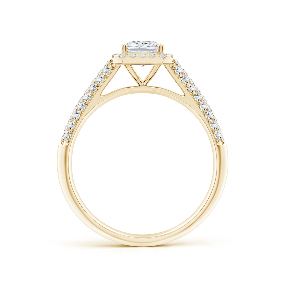 7x5mm FGVS Lab-Grown Radiant-Cut Diamond Halo Engagement Ring with Pave-Set Accents in Yellow Gold side 199