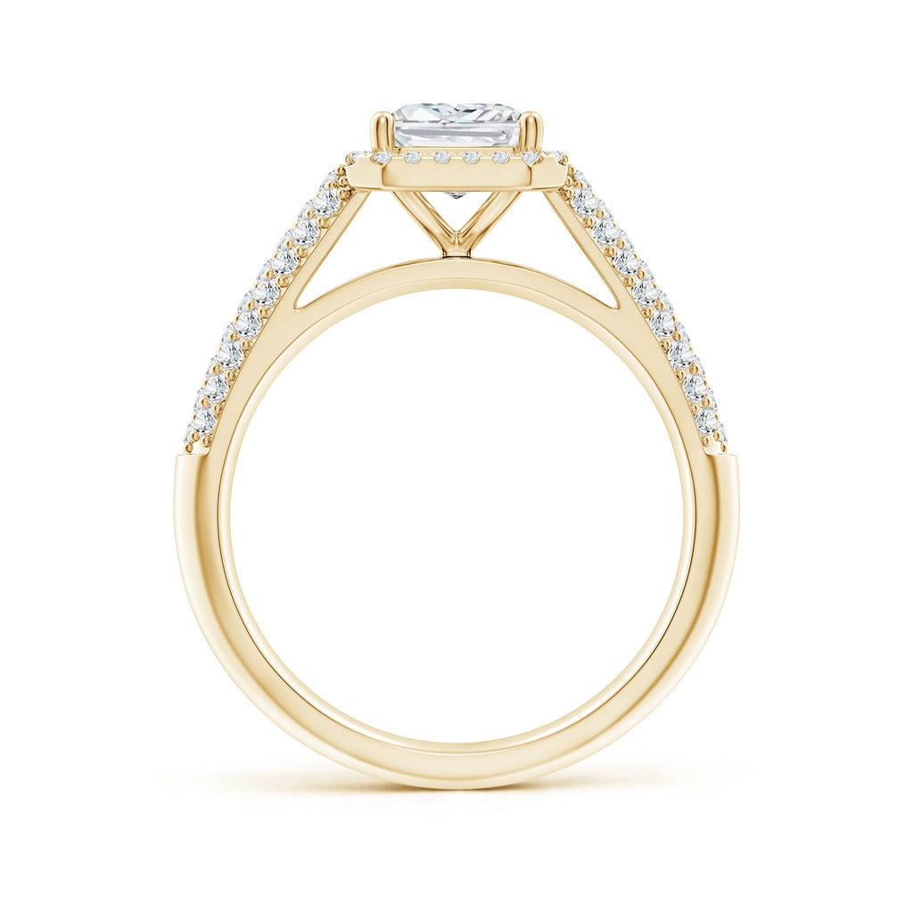 8x6mm FGVS Lab-Grown Radiant-Cut Diamond Halo Engagement Ring with Pave-Set Accents in 10K Yellow Gold Side 199