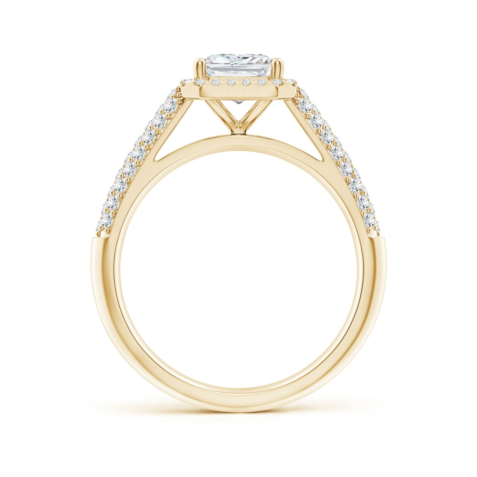 8x6mm FGVS Lab-Grown Radiant-Cut Diamond Halo Engagement Ring with Pave-Set Accents in Yellow Gold side 199