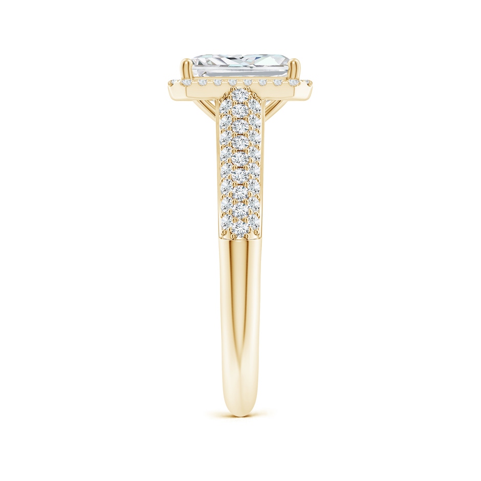 8x6mm FGVS Lab-Grown Radiant-Cut Diamond Halo Engagement Ring with Pave-Set Accents in Yellow Gold side 299
