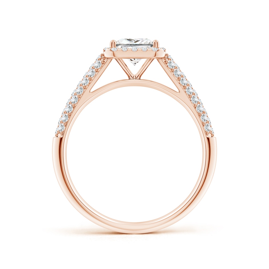 5.5mm FGVS Lab-Grown Princess-Cut Diamond Halo Engagement Ring with Pave-Set Accents in Rose Gold side 199