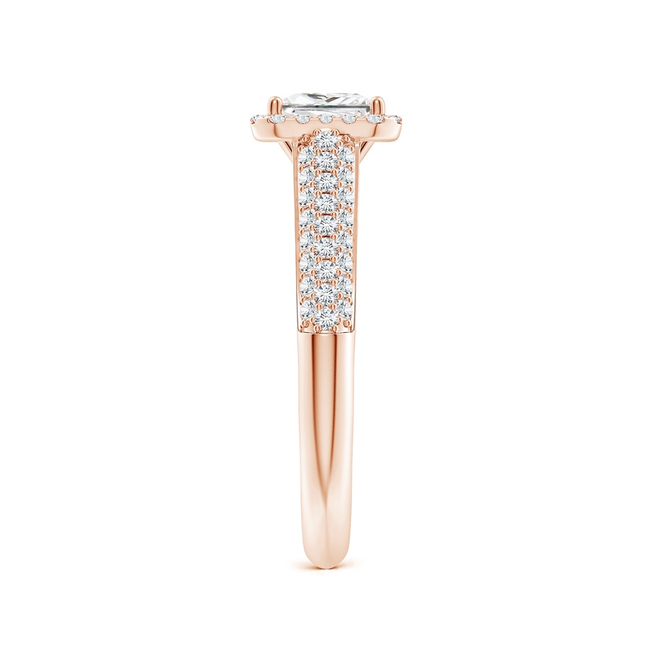 5.5mm FGVS Lab-Grown Princess-Cut Diamond Halo Engagement Ring with Pave-Set Accents in Rose Gold side 299