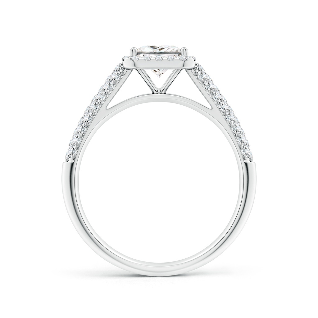 5.5mm FGVS Lab-Grown Princess-Cut Diamond Halo Engagement Ring with Pave-Set Accents in White Gold - side 199