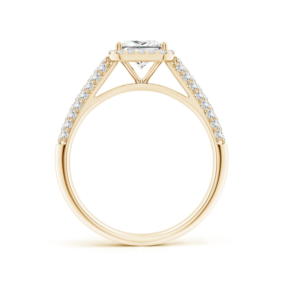 5.5mm FGVS Lab-Grown Princess-Cut Diamond Halo Engagement Ring with Pave-Set Accents in Yellow Gold side 199