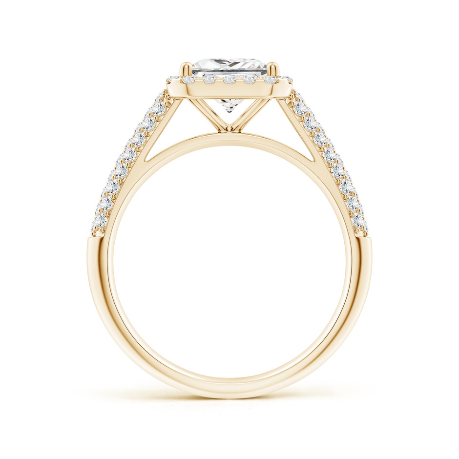6.5mm FGVS Lab-Grown Princess-Cut Diamond Halo Engagement Ring with Pave-Set Accents in Yellow Gold side 199