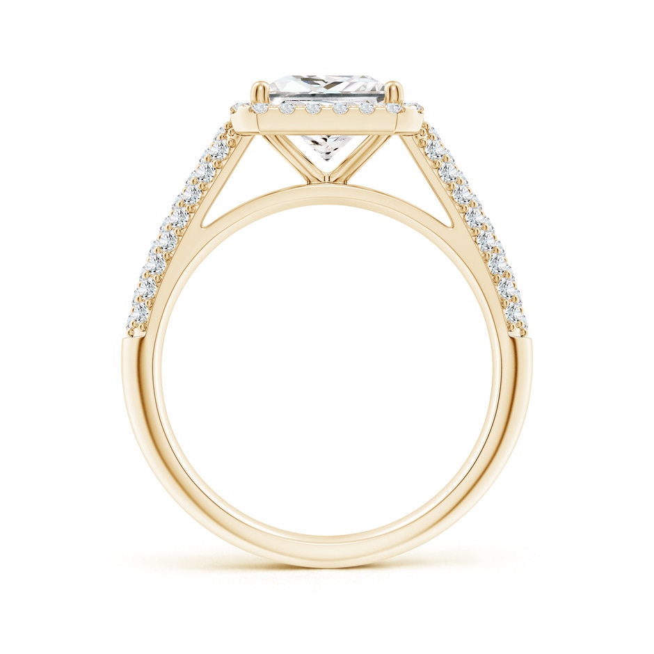 7mm FGVS Lab-Grown Princess-Cut Diamond Halo Engagement Ring with Pave-Set Accents in 18K Yellow Gold side 199