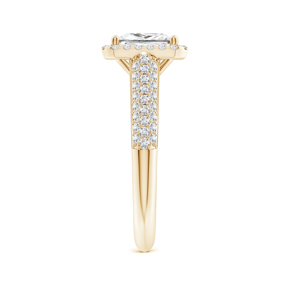 7mm FGVS Lab-Grown Princess-Cut Diamond Halo Engagement Ring with Pave-Set Accents in 18K Yellow Gold side 299