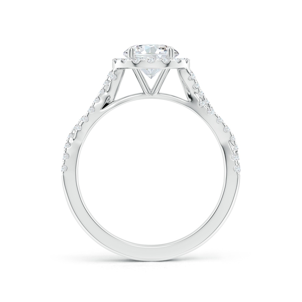 6.5mm FGVS Lab-Grown Round Diamond Halo Twisted Shank Engagement Ring in White Gold Side 199