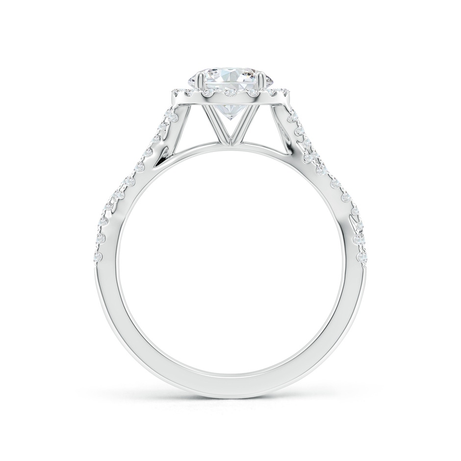 6.5mm FGVS Lab-Grown Round Diamond Halo Twisted Shank Engagement Ring in White Gold side 199