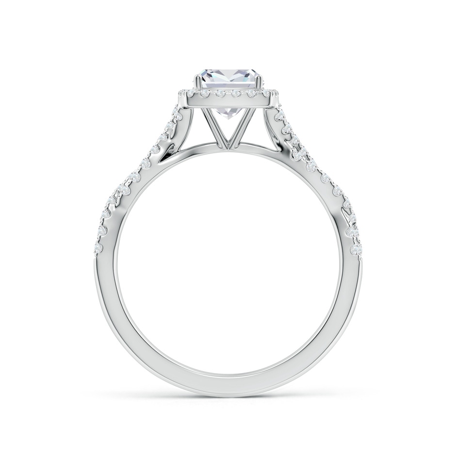 5.5mm FGVS Lab-Grown Cushion Diamond Halo Twisted Shank Engagement Ring in P950 Platinum side 199