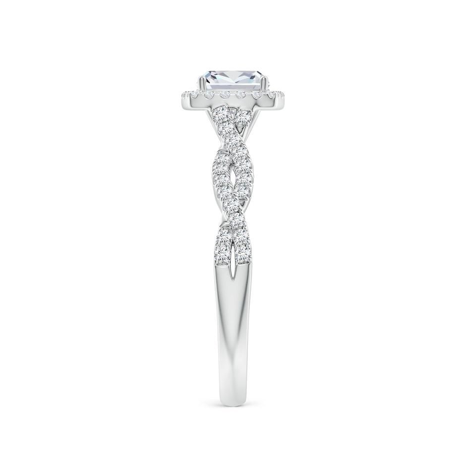 5.5mm FGVS Lab-Grown Cushion Diamond Halo Twisted Shank Engagement Ring in P950 Platinum side 299