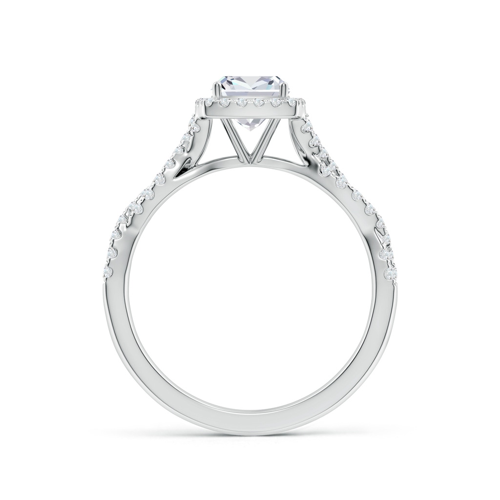 5.5mm FGVS Lab-Grown Cushion Diamond Halo Twisted Shank Engagement Ring in White Gold Side 199