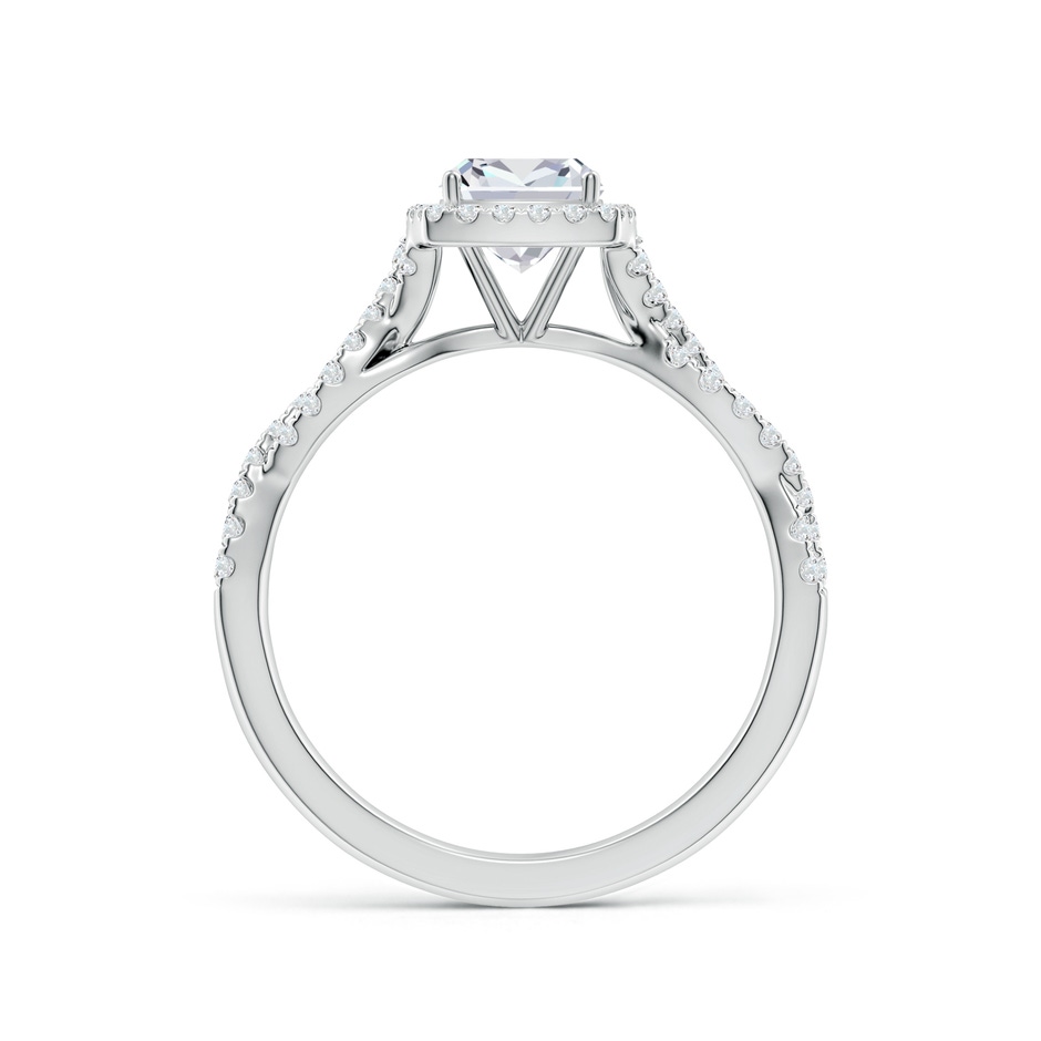 5.5mm FGVS Lab-Grown Cushion Diamond Halo Twisted Shank Engagement Ring in White Gold side 199