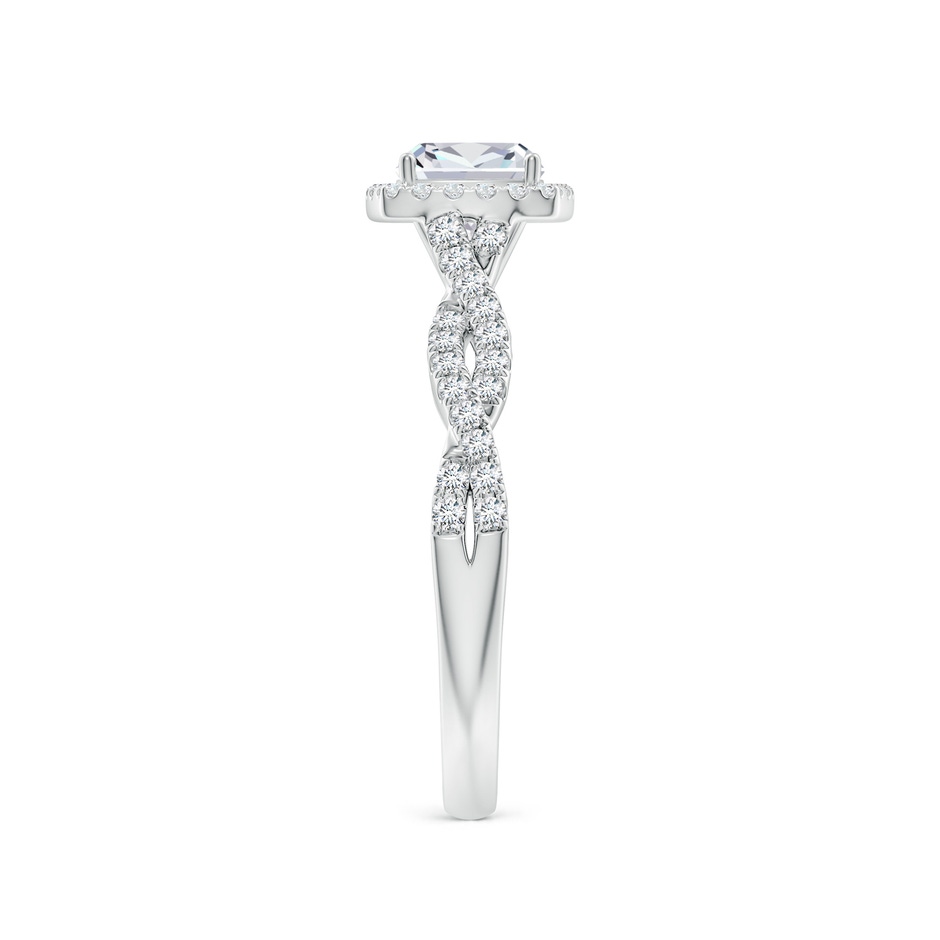 5.5mm FGVS Lab-Grown Cushion Diamond Halo Twisted Shank Engagement Ring in White Gold side 299